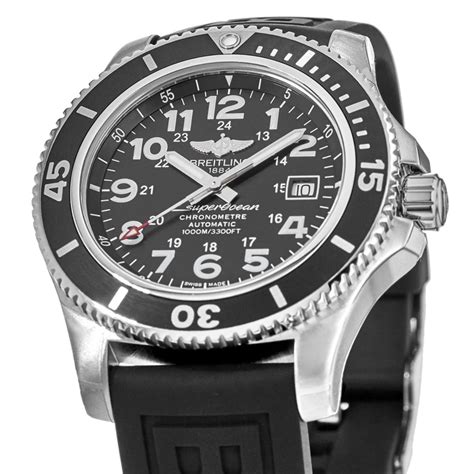 black breitling superocean|Breitling Superocean with rubber strap.